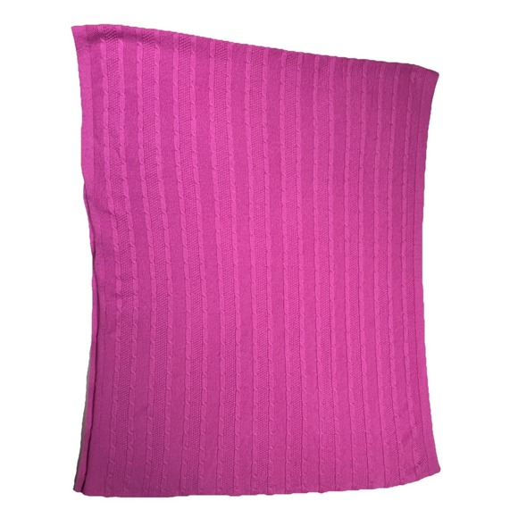 Cashmere Wool Blend Pink Scarf Pearl Accent Buttons Size 72" X 54" Cozy Soft - Picture 2 of 8